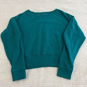 UGG Tenley Cropped Crewneck Sweatshirt Teal Size S EUC